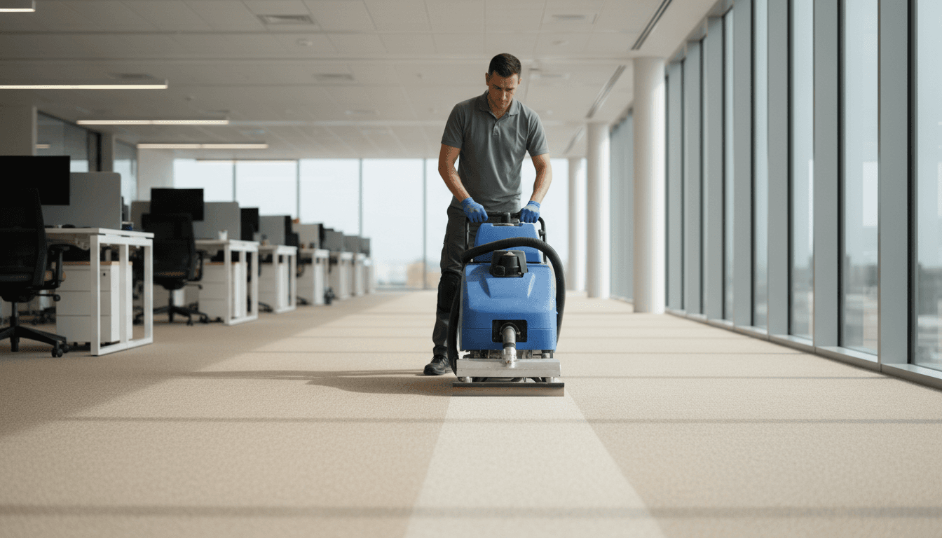 Commercial carpet cleaning in a Kingston office
